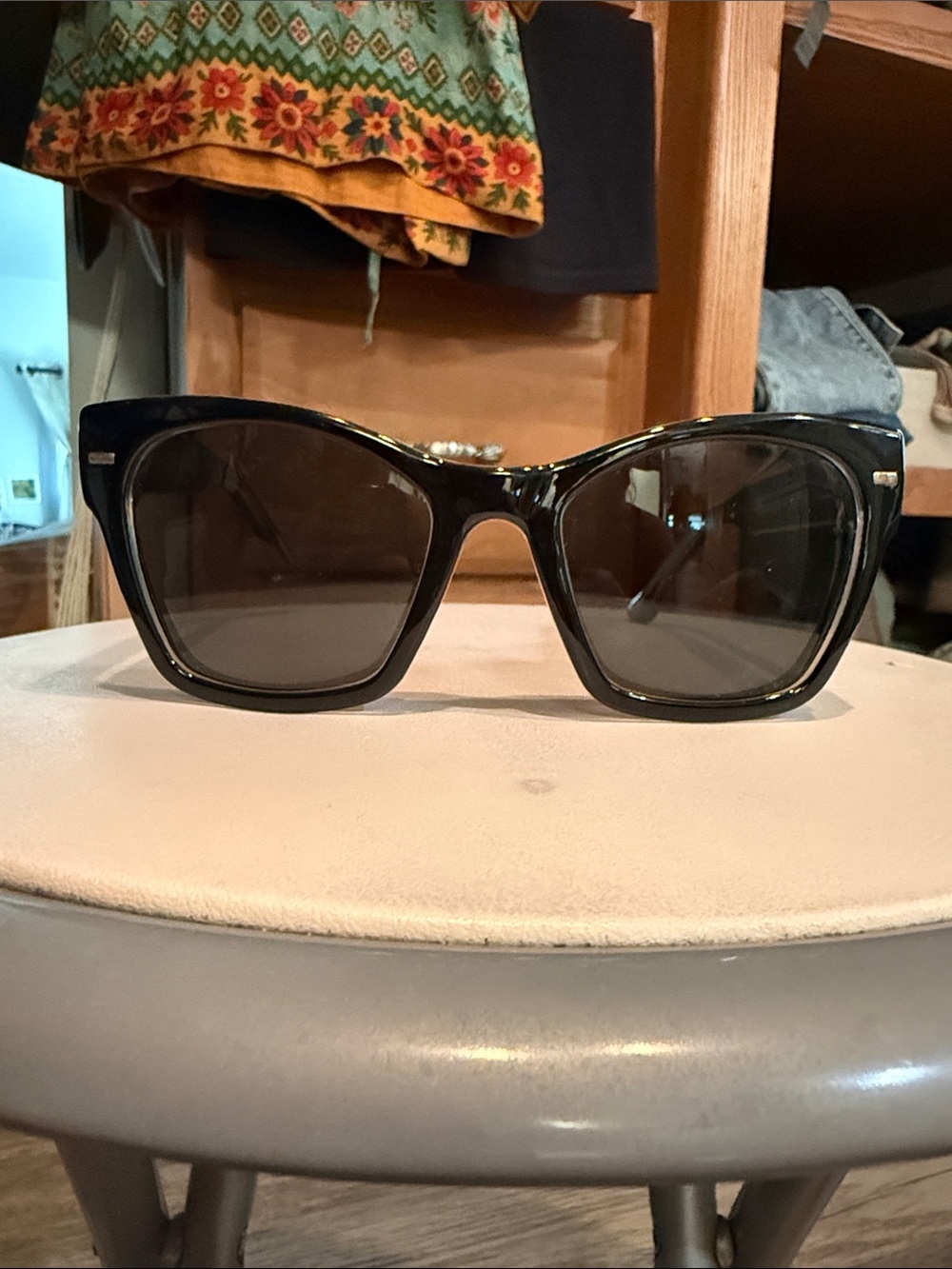 Spitfire Black Polarized Square Sunglasses